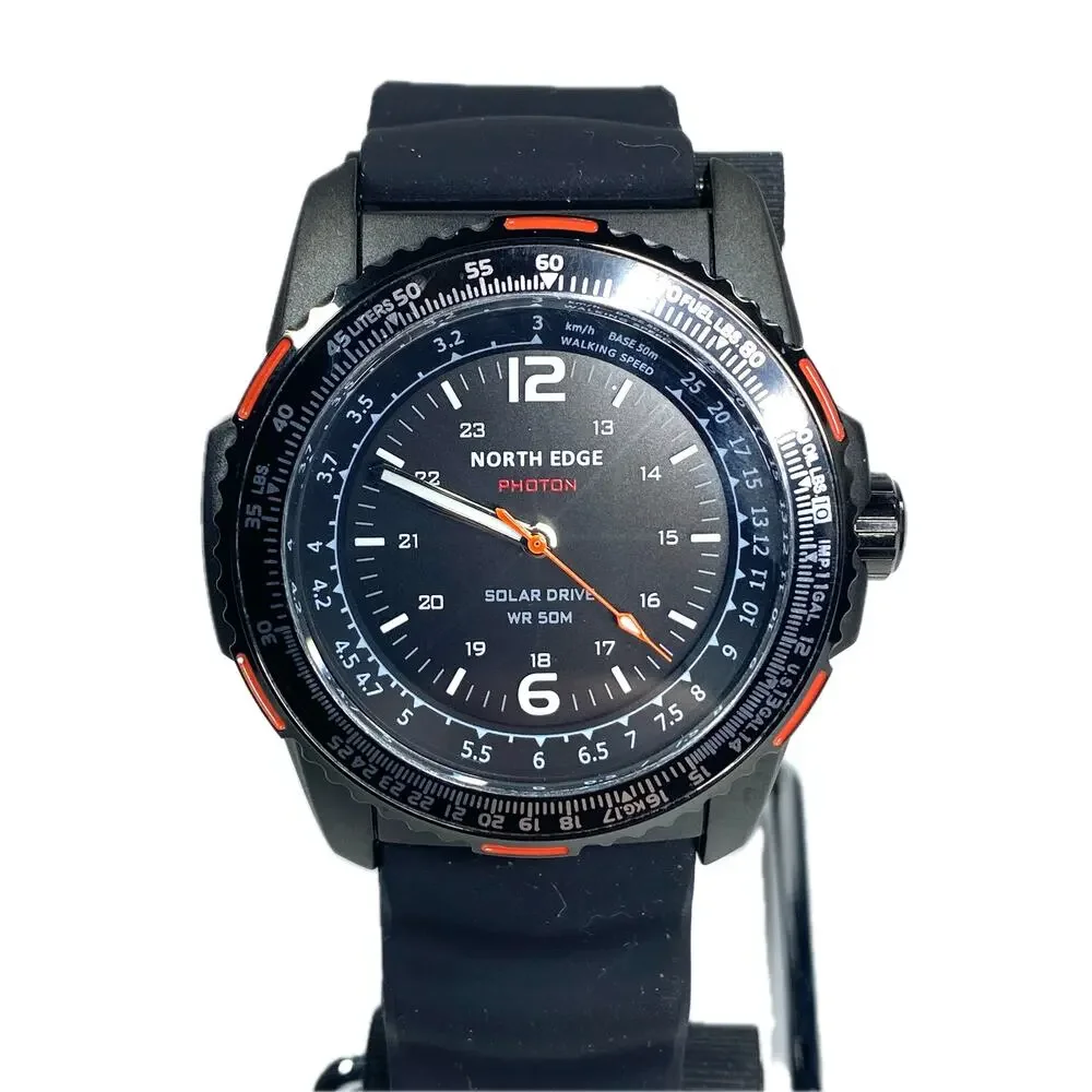 North Edge Photon Solar Power Military Watch Mens 44.5mm WR 50m Sport Tactical